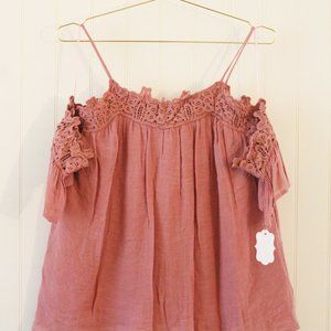 Blue Rain ✤ Off Shoulder Lace Flutter Blouse